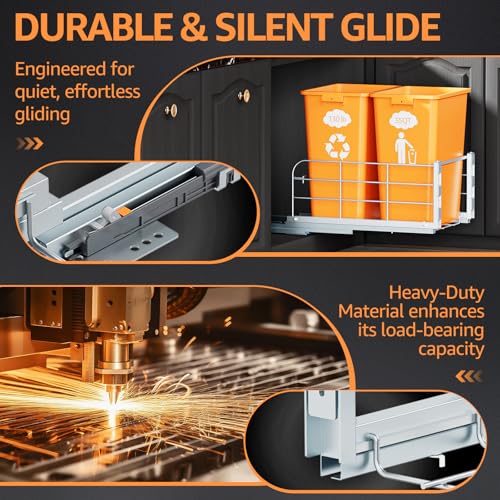 Double Pull Out Trash Can Under Cabinet (A-Double)