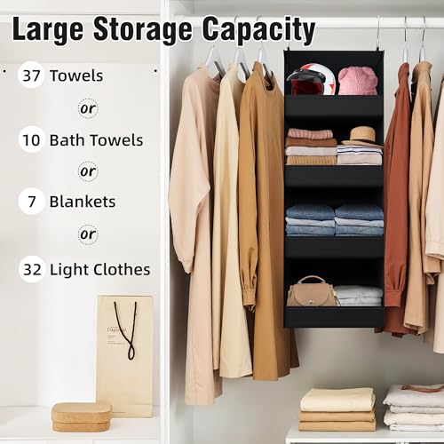 4 Shelf Hanging Organizer (4-shelf Black / 1-Pack)
