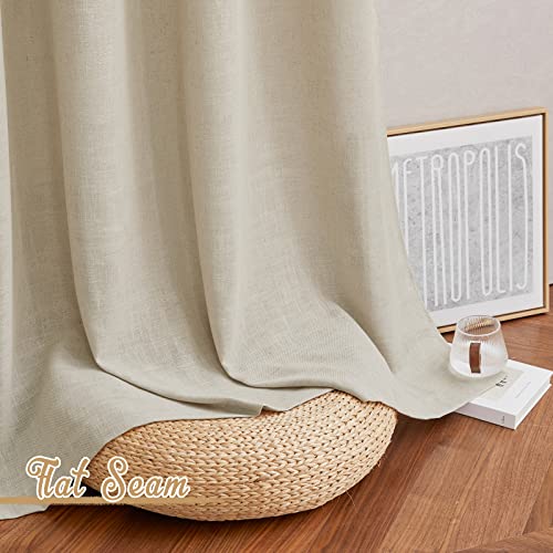 Linen Curtains 108 inch Length 2 Panels (52"W x 108"L (Pack of 2) / Taupe)
