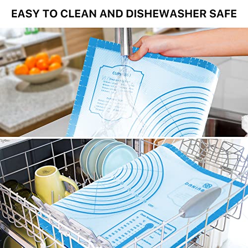 28"x20" Large Durable Silicone Baking Mat for Pastry and Bread (Blue / 28"L x 20"W)