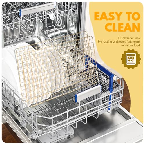 2 PCS Cooling Racks for Cooking and Baking (10‘’x15‘’-Gold)
