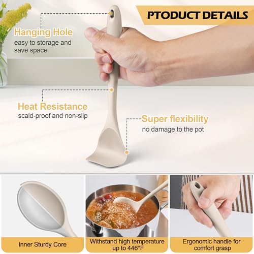 15 Piece Kitchen Cooking Utensil Set (Khaki)