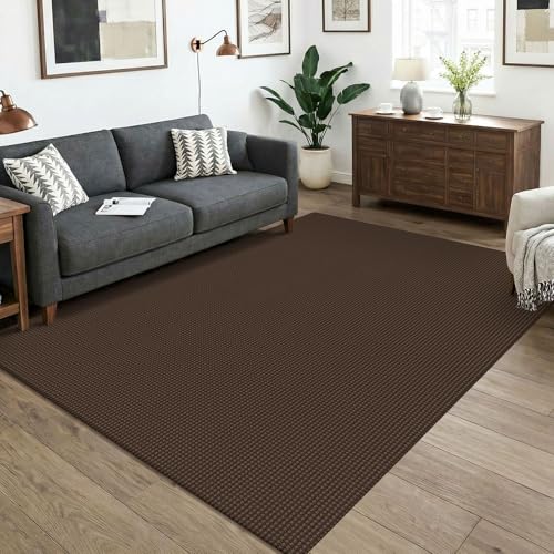 Washable 5x7 Living Room Rug (Brown/Dark Brown / 5' x 7' (Rectangular))