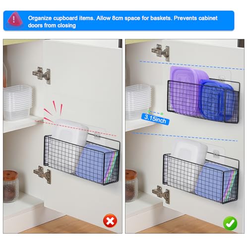 2 Pack Large Adhesive Kitchen Cabinet Door Organizer
