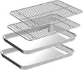 Jelly Roll Pan with Cooling Rack Set [2 Baking Pans + 2 Baking Racks] (16*12*1Inch)