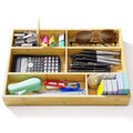 Bamboo Drawer Organizer with 9 Adjustable Compartments (9 Compartments)