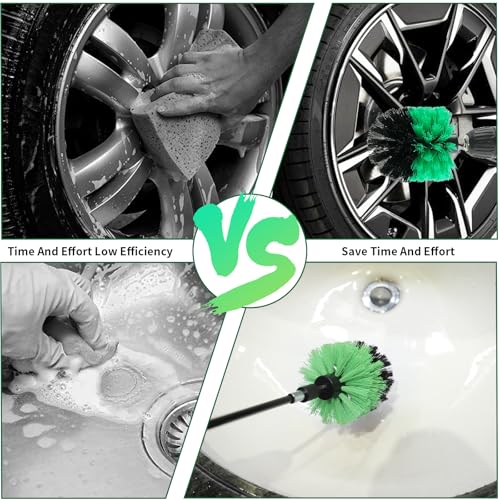 8 Pcs Drill Brush Attachment Set (Green)