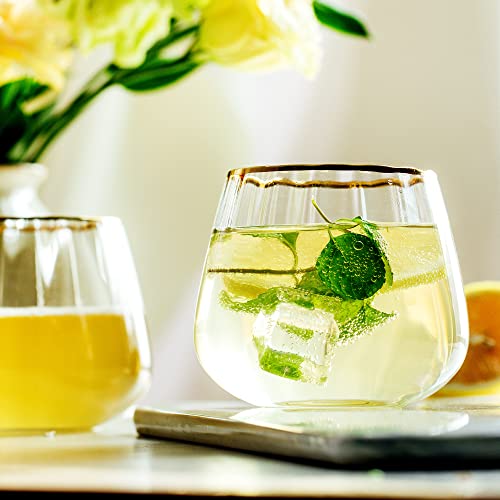 Stemless Wine Glasses Set of 4