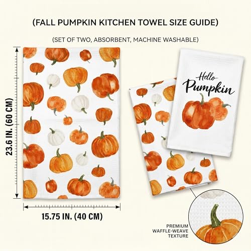 Fall Kitchen Towels Decorations for Home (Orange)