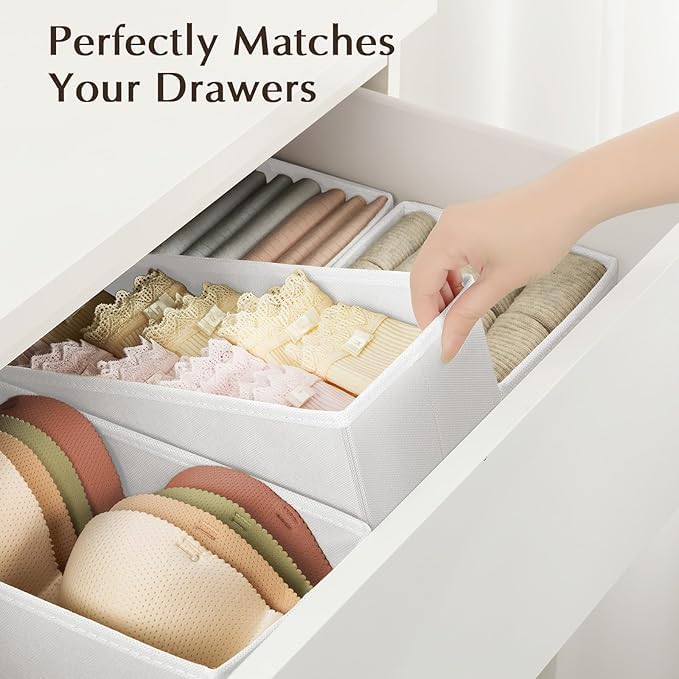Drawer Organizers Clothes (White / 16 Pack)