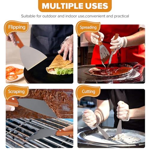 Small Metal Dough Grill Griddle Scraper Spatula for Food (Small)