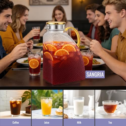 Glass Pitcher With Lid (128 Ounces)