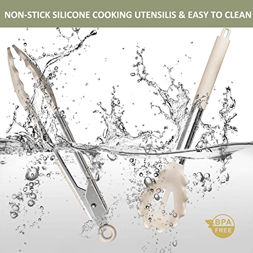 Stainless Steel Kitchen Cooking Utensil Set (Khaki)