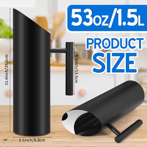 3 Pack 53oz 1.5l Stainless Steel Water Pitcher (53 oz / Black)