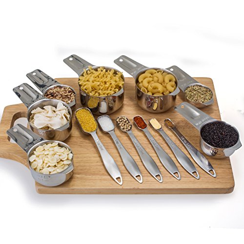 13 Piece Measuring Cups and Spoons Set (13 Piece / Silver)