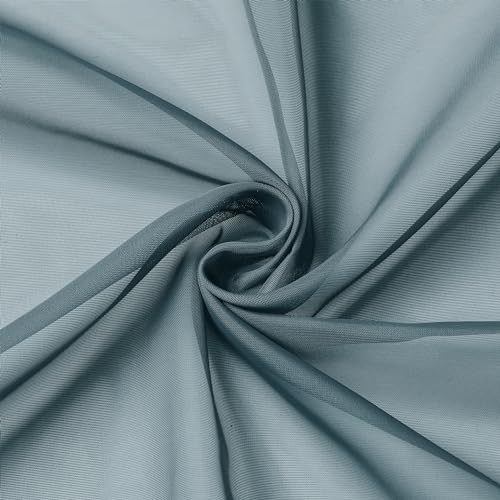 Stone Blue Sheer Curtains 78 Inches Long 2 Panels Set for Living Room (Stone Blue / 42"W x 78"L (Pack of 2))