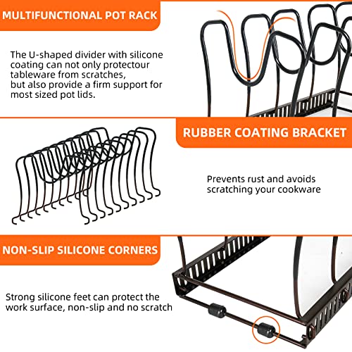 Pot and Pan Lid Organizer Rack for Under Cabinet (BRONZE)