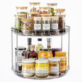 2 Tier Lazy Susan Turntable Organizer 10.6'' Rotating Spice Rack Organization for Cabinet (Gray / 10.6in 1 Pack)