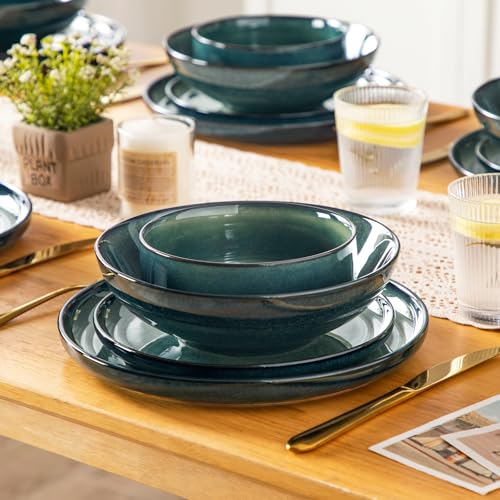 Starry Plates and Bowls Sets for 6 (Green / 24 Pcs (Service for 6))