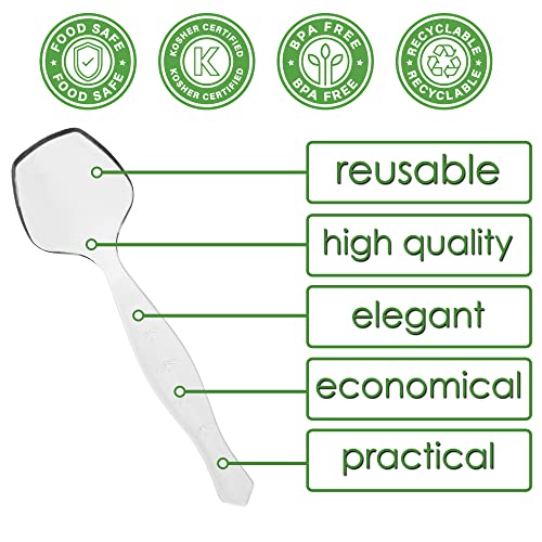 8.75" Disposable Clear Plastic Serving Spoons
