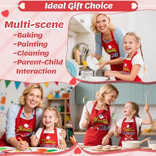 R HORSE 2Pcs Adults Kids Matching Apron Set (Red Future)