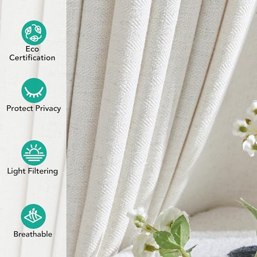 Sheer Curtains (Cream White/Sheer / 50"W x 84"L (Pack of 2))
