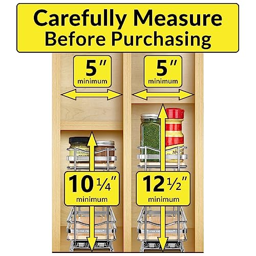 lite™ Pull Out Spice Organization for Cabinets (Wood / 4-1/4" - 2 Tier)