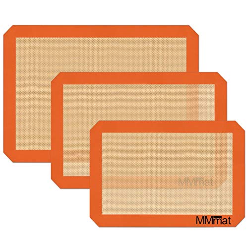 Best German Silicone Baking Mat (Half + Medium + Quarter Sheet Baking Mat Set / 11.625 x 16.5 + 14.76 x 9.85 + 13 x 9 inches (LxW))