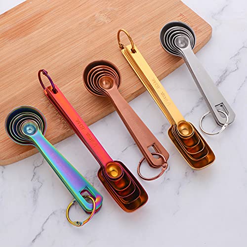 Measuring Spoons (6PCS Round Measuring Spoons / Rose Gold)