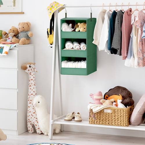3 Shelf Hanging Closet Organizer (3-shelf Dark Green / 1-Pack)