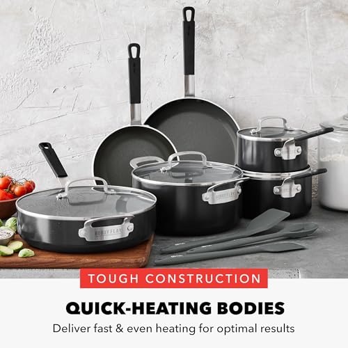 x Bobby Flay 13 Piece Nonstick Cookware Pots and Pans Set (13 Piece Cookware Set / Black)
