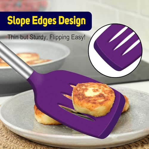Silicone Spatula Set of 2 Heat (Purple)