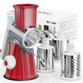 Red Hand Crank Rotary Cheese Grater (Red / 3 Blades)