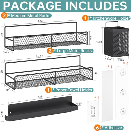 Spice Rack Wall Mounted 6 Pack
