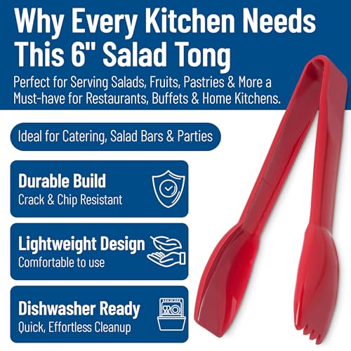 460605 Carly Salad Tong (6" Salad Tong / 1 Pack / Red)