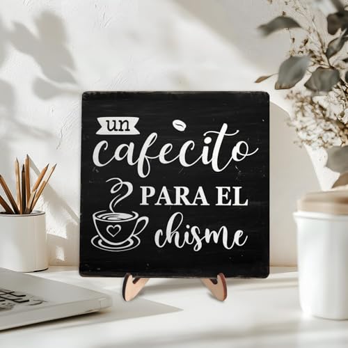 Vintage Coffee Bar Wooden Plaque Desk Sign (Coffee- Black)