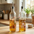 2 Pack Glass Olive Oil Dispenser Bottles with Stainless Steel Spout