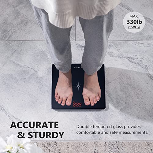 Digital Scale for Body Weight Precision Bathroom Weighing Scales (Normal Black)