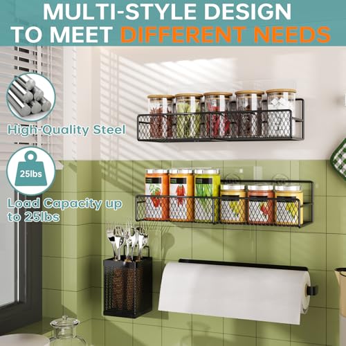 Spice Rack Wall Mounted 6 Pack
