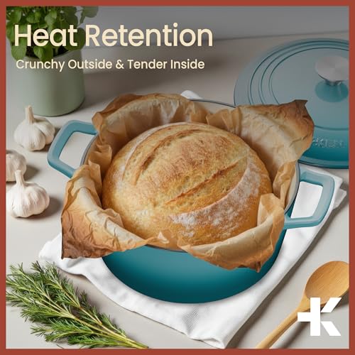 Bakken Enameled Cast Iron Dutch Oven Pot (Teal)