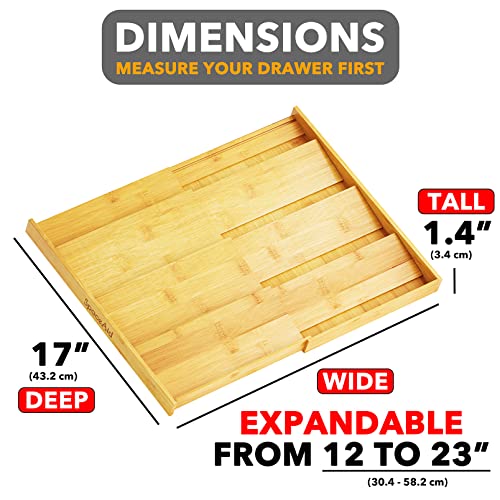 Bamboo Spice Drawer Organizer (12" to 23" Wide / Natural)