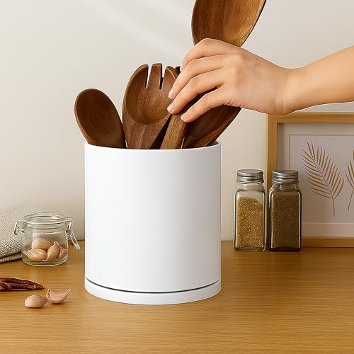 360° Rotating Kitchen Utensil Holder (White / 7.2")