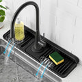 17.7 Inch Faucet Mat for Kitchen Sink Splash Guard (Black / 17.7" x 5.5")