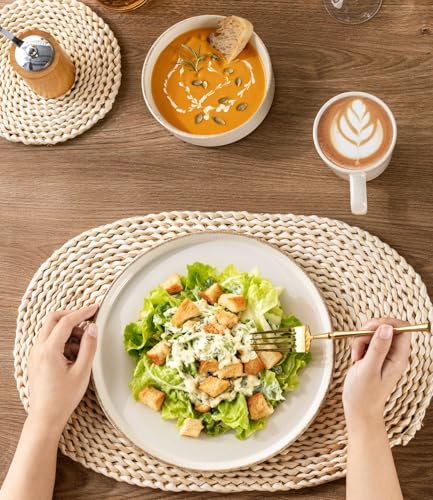 Stoneware Dinnerware Sets for 4 (Service for 4 / Beige (Handbrush Rim))