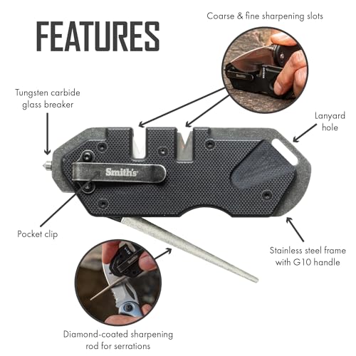 Smith’s 50979 Pocket Pal Tactical Knife Sharpener (PP1-Tactical (Black))