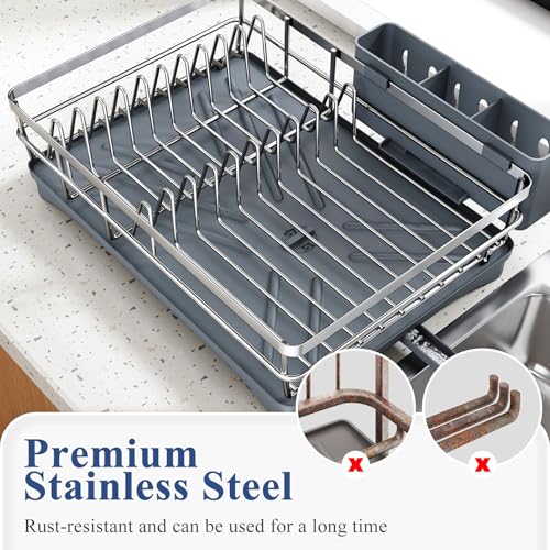 Dish Drying Rack for Kitchen Counter (Silver / Countertop)