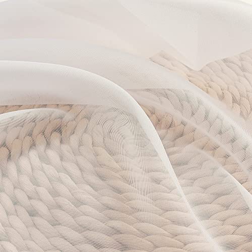 2 Panels Ivory Sheer Curtains 54 Inches Length Window Treatment for Kitchen (Ivory / 42"W x 54"L (Pack of 2))