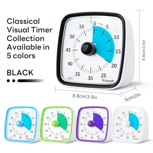 Visual Timer with Night Light (Dark Black)