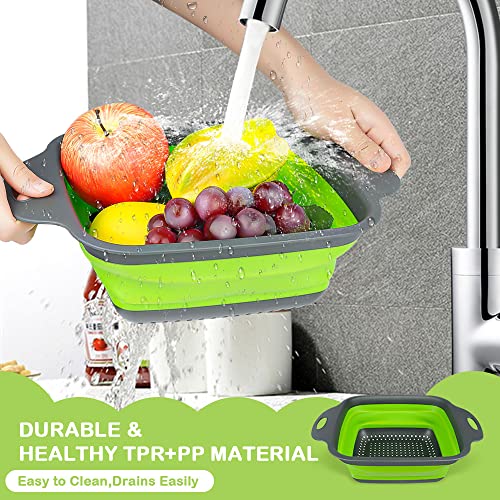 2 PCS Collapsible Colander Set (2PCS-Green)