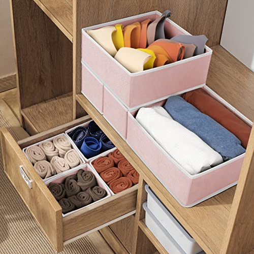 8 Pack Underwear Drawer Organizer (Pink / 8 Pack)